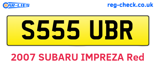 S555UBR are the vehicle registration plates.