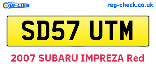 SD57UTM are the vehicle registration plates.