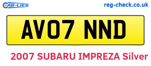AV07NND are the vehicle registration plates.