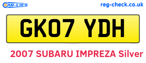 GK07YDH are the vehicle registration plates.