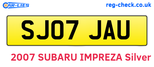 SJ07JAU are the vehicle registration plates.