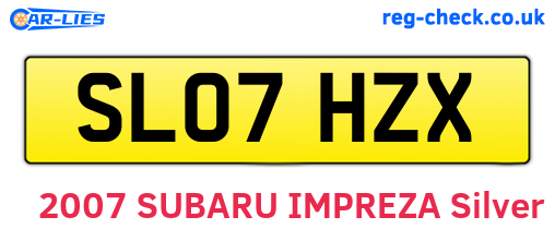 SL07HZX are the vehicle registration plates.