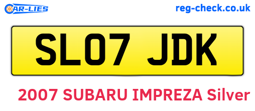 SL07JDK are the vehicle registration plates.