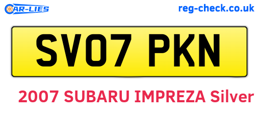 SV07PKN are the vehicle registration plates.