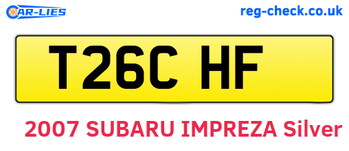 T26CHF are the vehicle registration plates.