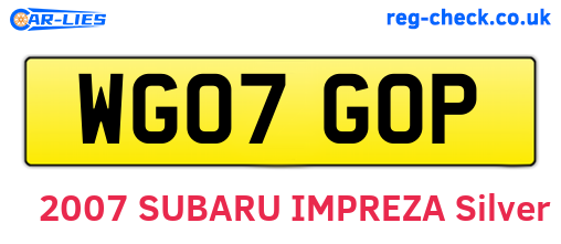 WG07GOP are the vehicle registration plates.