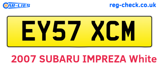 EY57XCM are the vehicle registration plates.