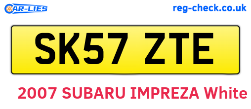 SK57ZTE are the vehicle registration plates.