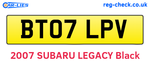 BT07LPV are the vehicle registration plates.