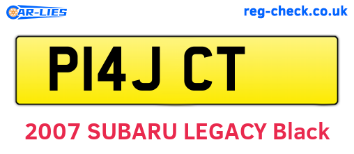 P14JCT are the vehicle registration plates.