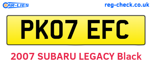 PK07EFC are the vehicle registration plates.