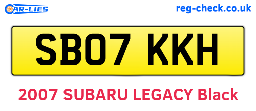 SB07KKH are the vehicle registration plates.