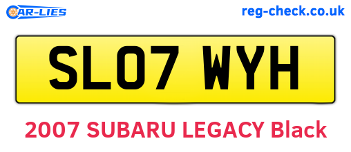 SL07WYH are the vehicle registration plates.