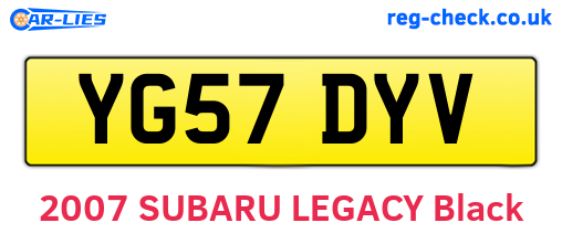 YG57DYV are the vehicle registration plates.