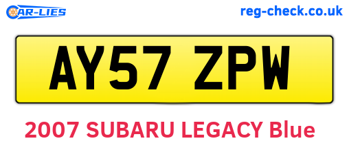 AY57ZPW are the vehicle registration plates.