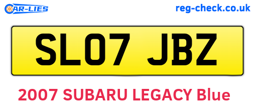 SL07JBZ are the vehicle registration plates.