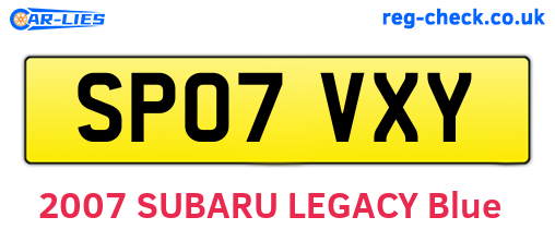 SP07VXY are the vehicle registration plates.