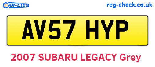 AV57HYP are the vehicle registration plates.