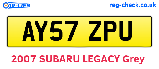 AY57ZPU are the vehicle registration plates.