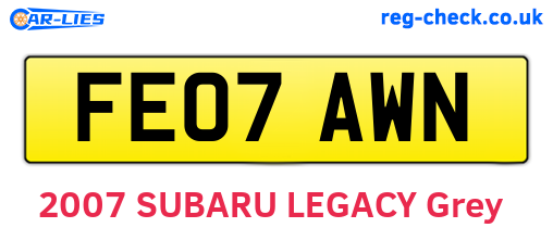 FE07AWN are the vehicle registration plates.