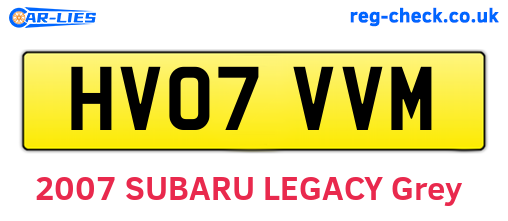 HV07VVM are the vehicle registration plates.