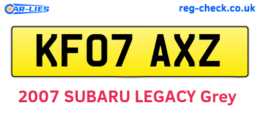 KF07AXZ are the vehicle registration plates.
