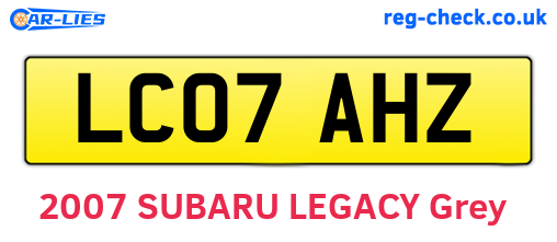 LC07AHZ are the vehicle registration plates.