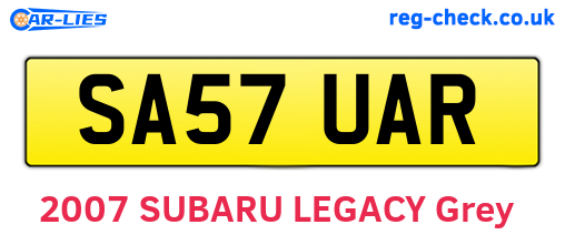 SA57UAR are the vehicle registration plates.