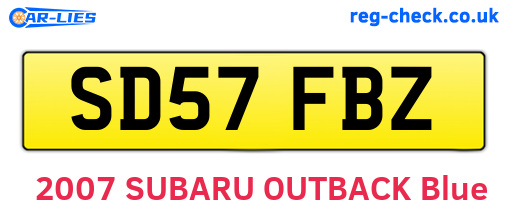 SD57FBZ are the vehicle registration plates.