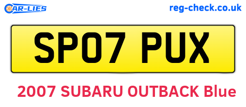 SP07PUX are the vehicle registration plates.