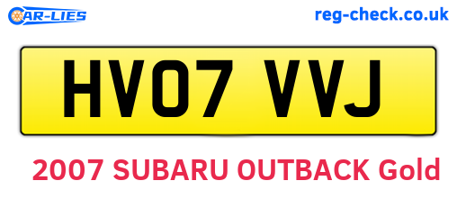 HV07VVJ are the vehicle registration plates.