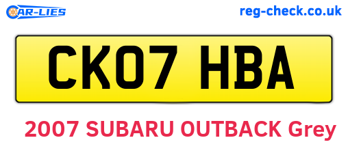 CK07HBA are the vehicle registration plates.
