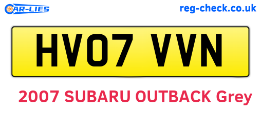 HV07VVN are the vehicle registration plates.