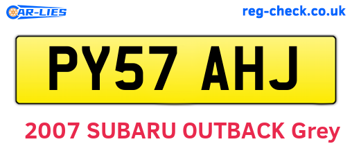 PY57AHJ are the vehicle registration plates.