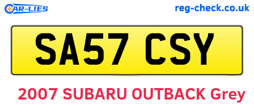 SA57CSY are the vehicle registration plates.