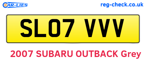 SL07VVV are the vehicle registration plates.