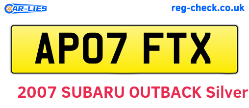 AP07FTX are the vehicle registration plates.
