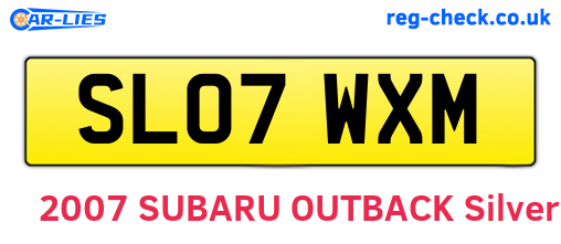 SL07WXM are the vehicle registration plates.