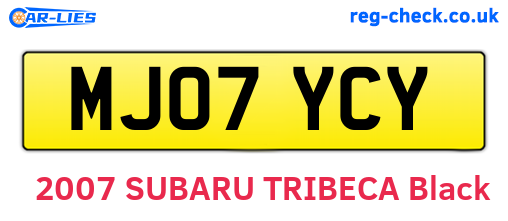 MJ07YCY are the vehicle registration plates.