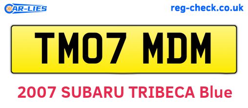 TM07MDM are the vehicle registration plates.