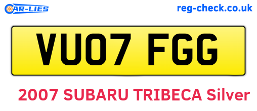VU07FGG are the vehicle registration plates.