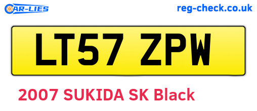 LT57ZPW are the vehicle registration plates.