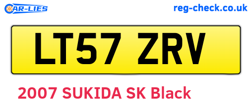 LT57ZRV are the vehicle registration plates.