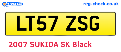 LT57ZSG are the vehicle registration plates.