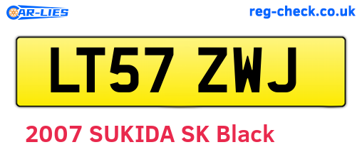 LT57ZWJ are the vehicle registration plates.