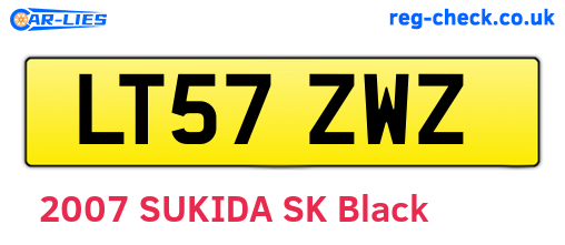 LT57ZWZ are the vehicle registration plates.