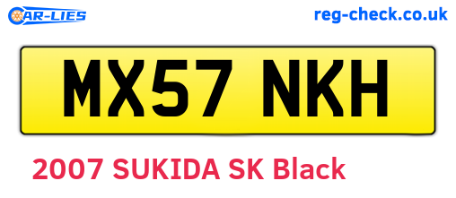 MX57NKH are the vehicle registration plates.