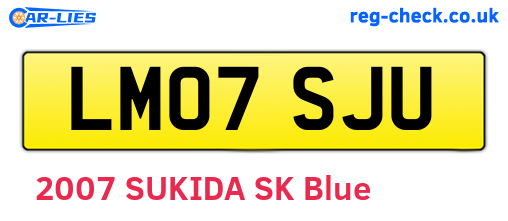 LM07SJU are the vehicle registration plates.