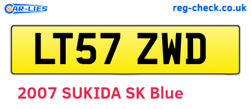 LT57ZWD are the vehicle registration plates.