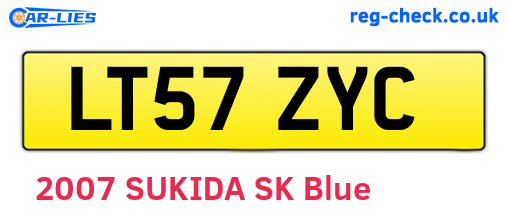 LT57ZYC are the vehicle registration plates.
